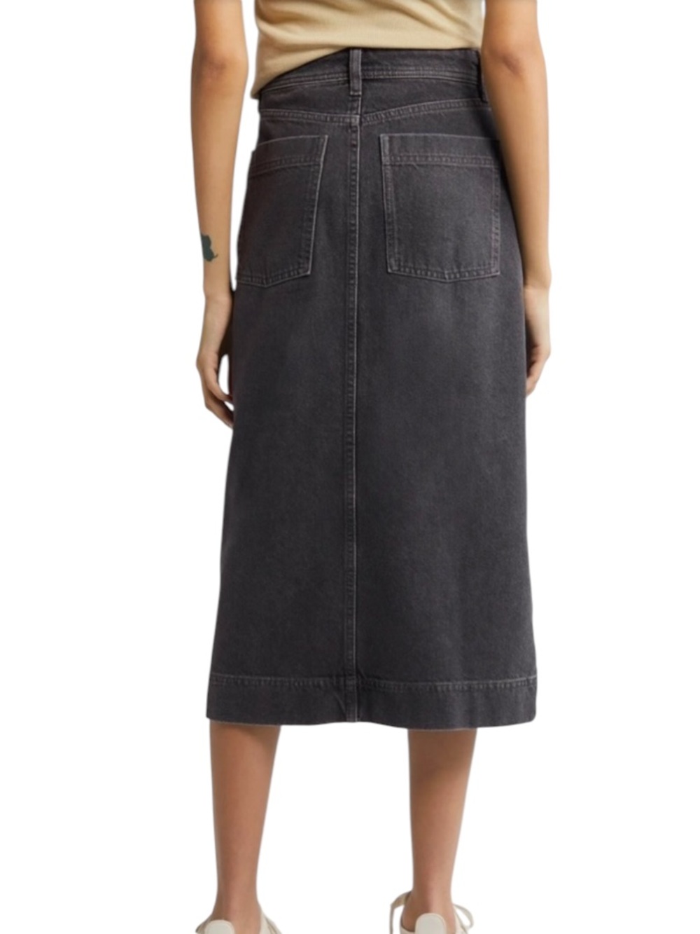 Treasure & Bond cotton midi denim skirt 10 32 - Picture 2 of 10
